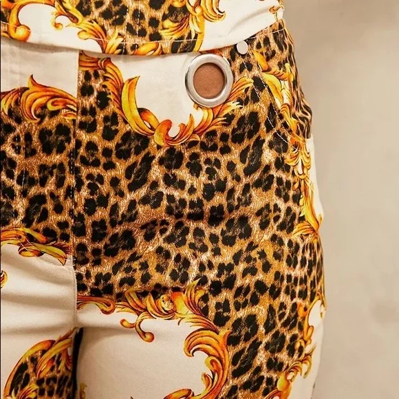 NWT! MIAOU x Urban Outfitters Animal Print Cropped Morgan Pant- Sz Small - Picture 4 of 7